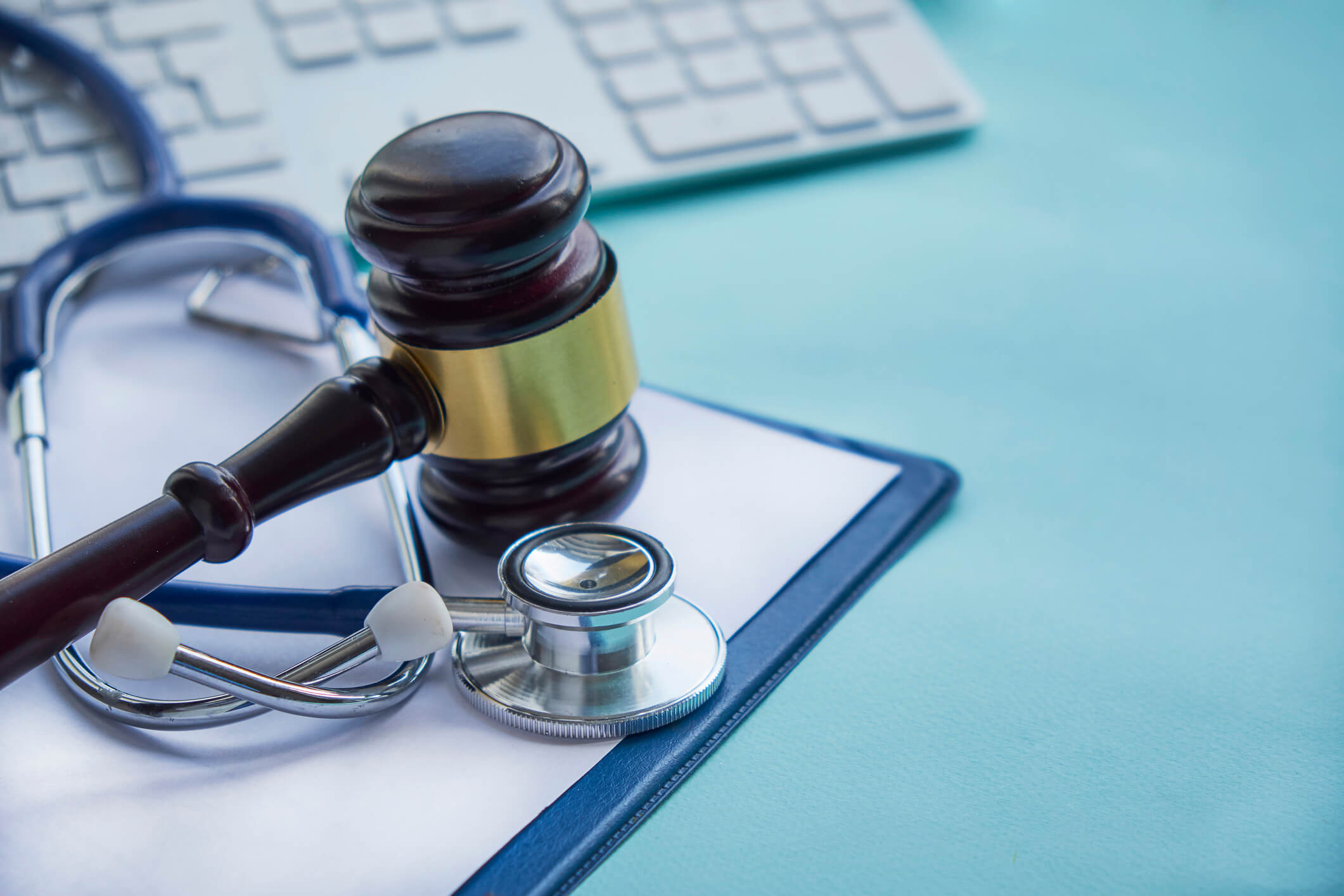 Gavel and stethoscope personal injury