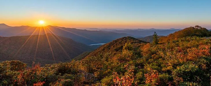 Scenic mountains of Iredell County, NC during Autumn