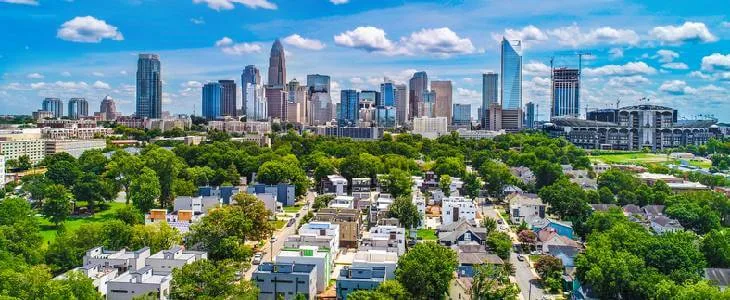 Skyscrapers and urban landscape of Charlotte, North Carolina