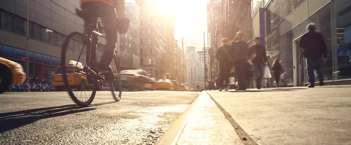 Man riding bike