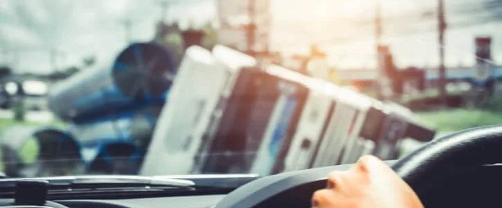 Overturned truck accident