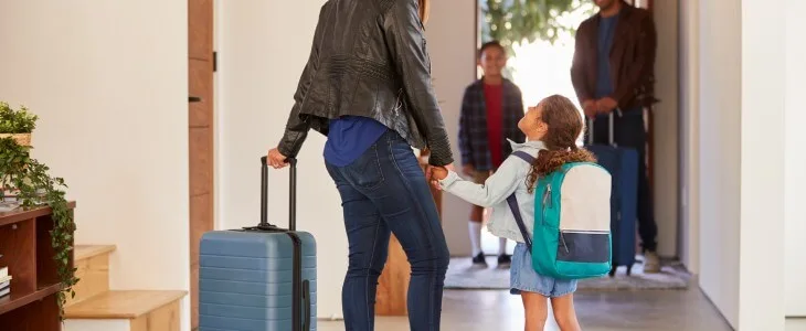 Family staying at a vacation rental