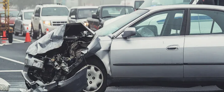 A car gets into an accident