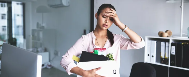A worker gets fired from her job