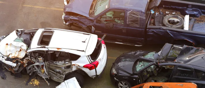Multiple vehicles get into an accident
