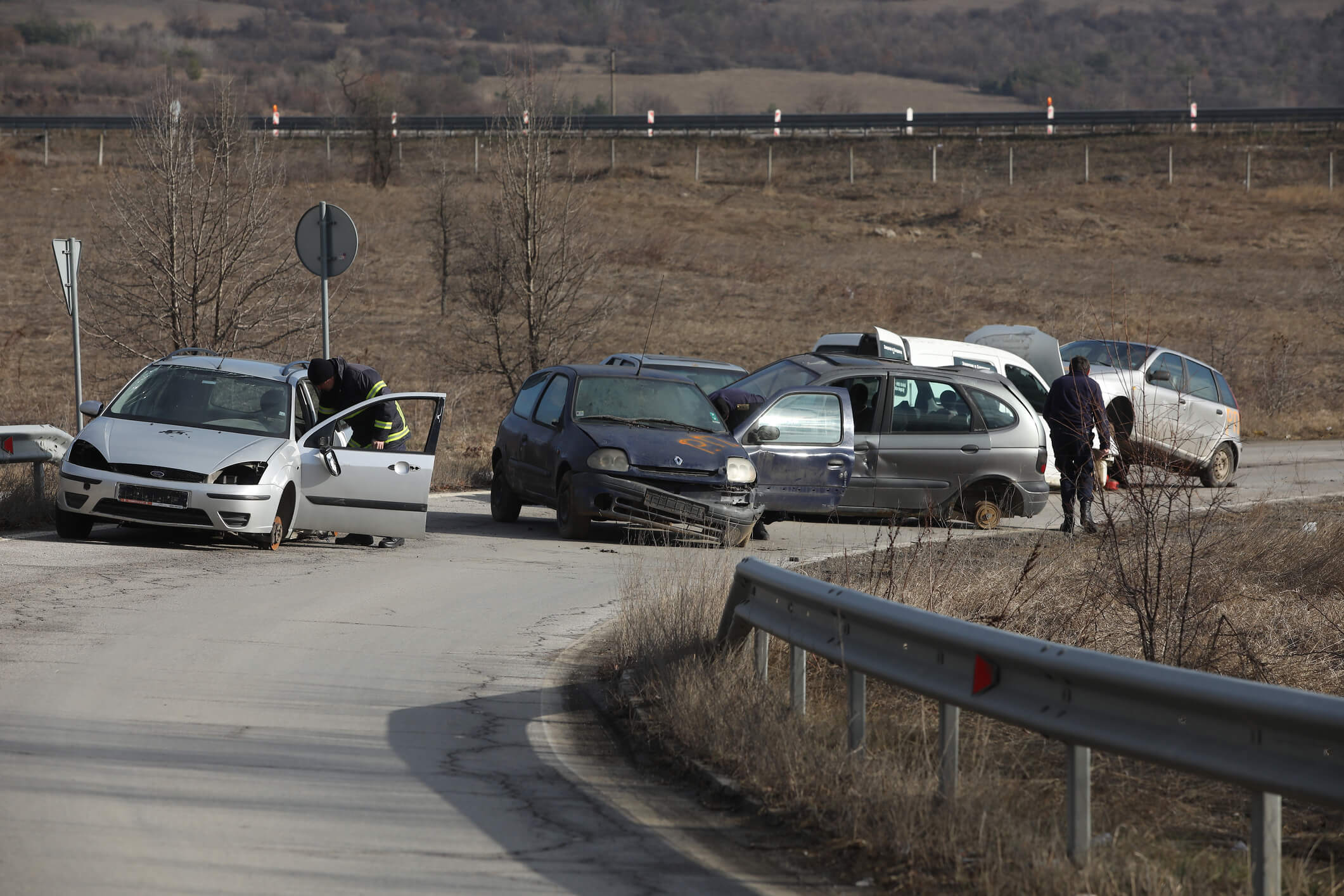 Multi-car pile up
